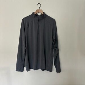 REI Co-op Mens XL Granola Hiking 1/4 Zip Baselayer Pullover Long Sleeve Gray